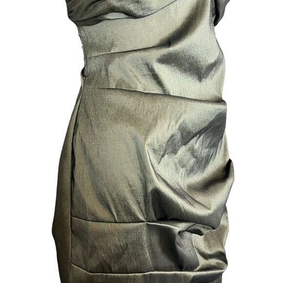 Cachet Womens Green Lined Babydoll Ruched Whimsigoth Sleeveless Party Dress 8 - Picture 6 of 16